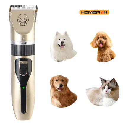 Pet hair clipper grooming trimmer full set accessories laid out