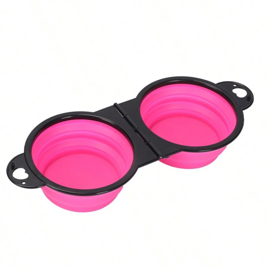 Foldable dual bowl portable dog cat all colors flat lay