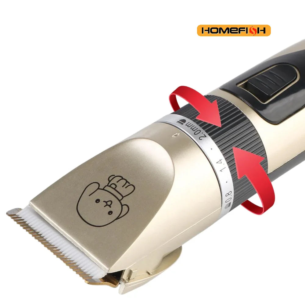 Pet hair clipper grooming trimmer used on dog close up