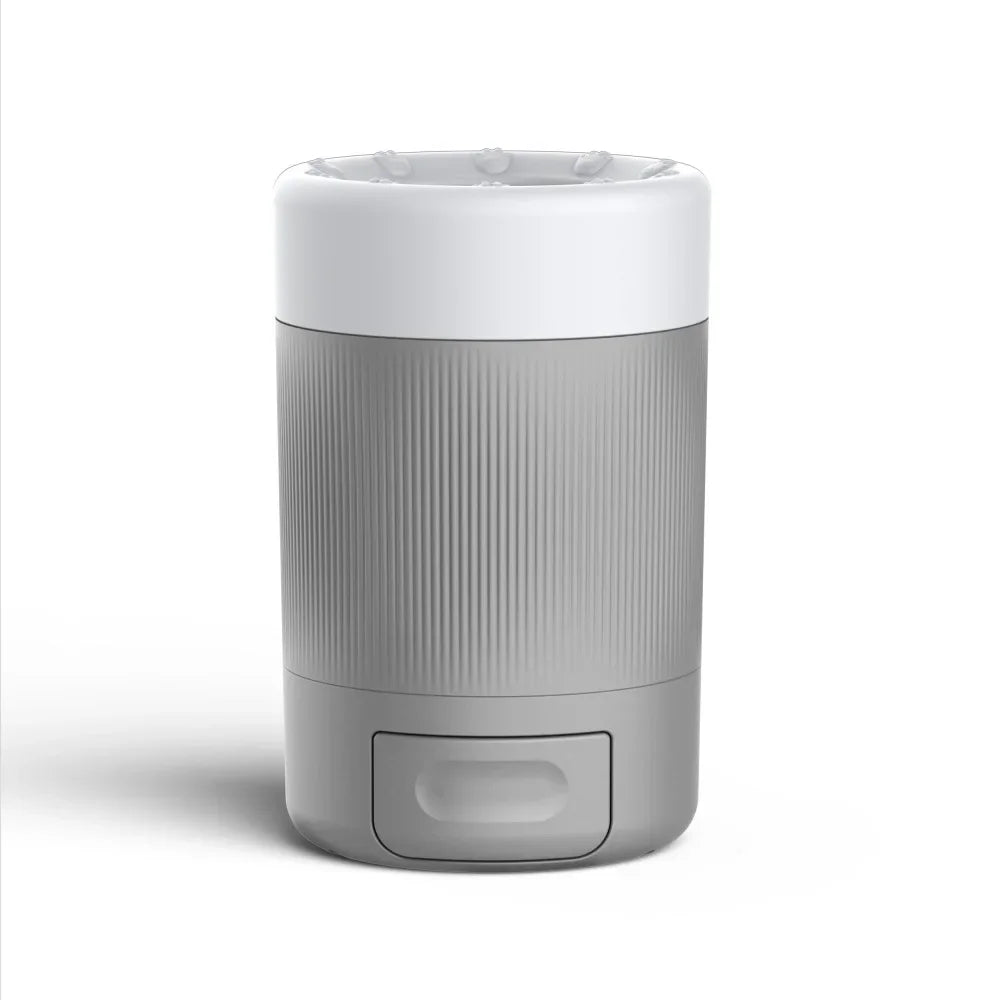 Portable dog paw cleaner cup grey and orange both colors together