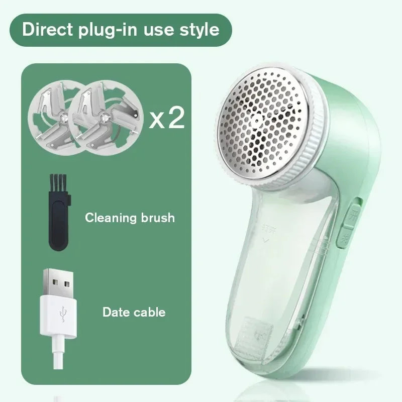 Electric pet hair remover clothes green heads front view