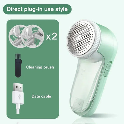Electric pet hair remover clothes green heads front view