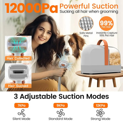 Pet Grooming Vacuum Kit With Clippers And Low Noise Suction