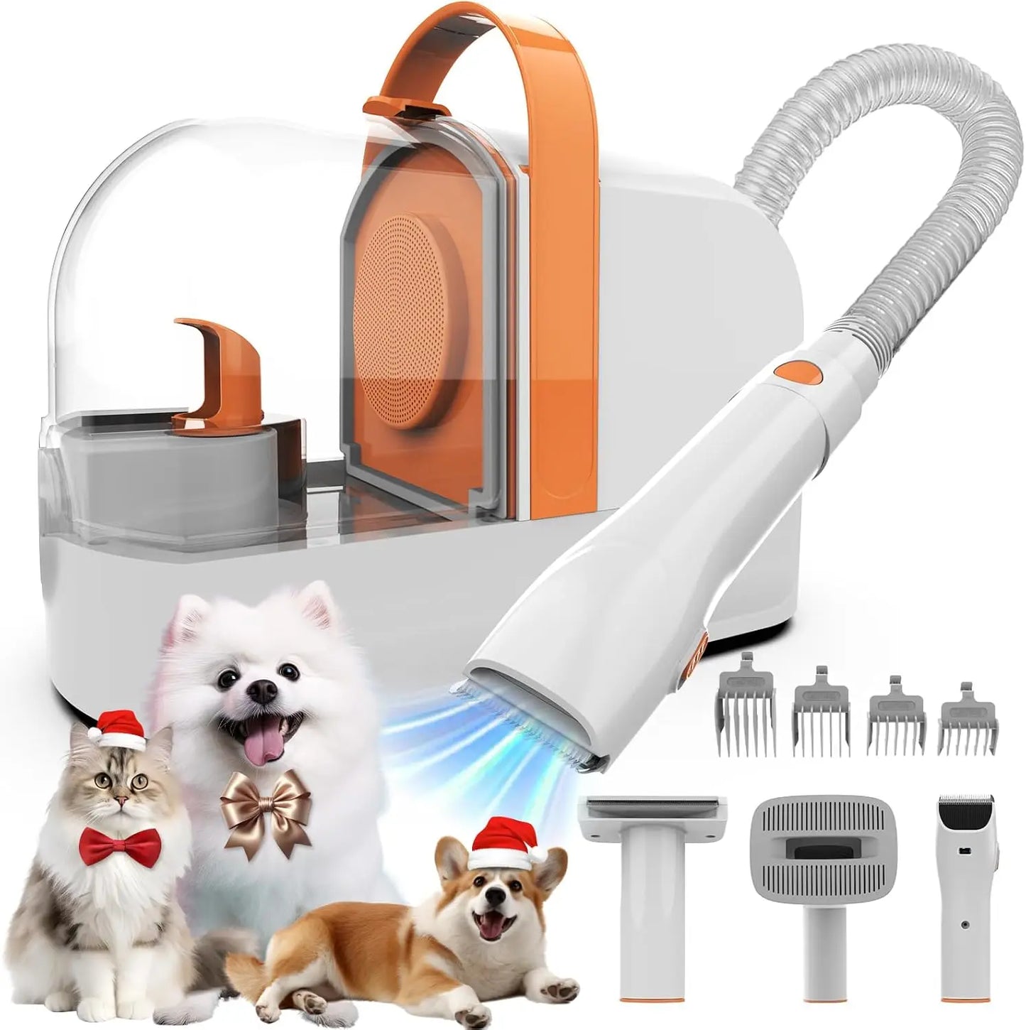 Pet Grooming Vacuum Kit With Clippers And Low Noise Suction