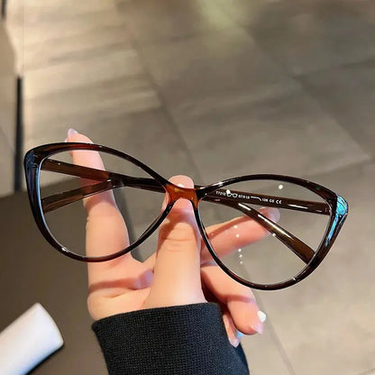 Cat eye anti radiation glasses replaceable lens all colors flat lay