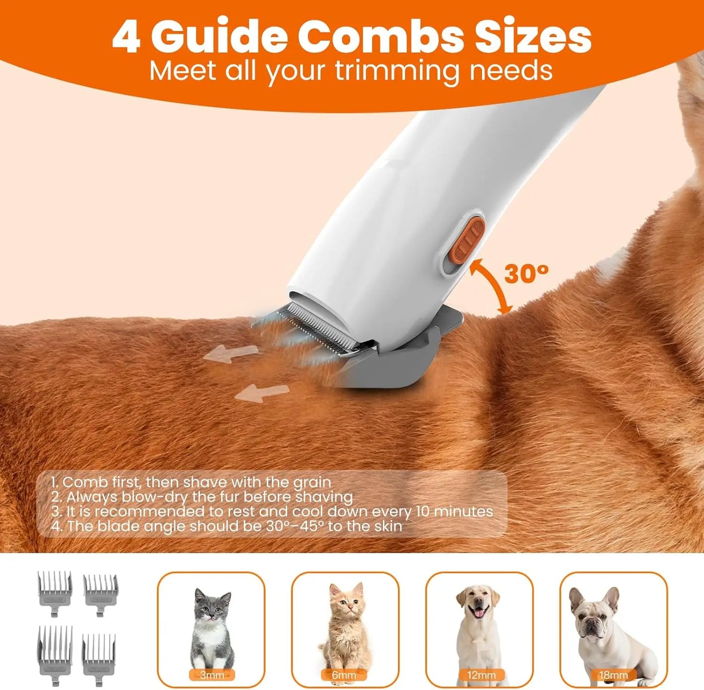 Pet Grooming Vacuum Kit With Clippers And Low Noise Suction