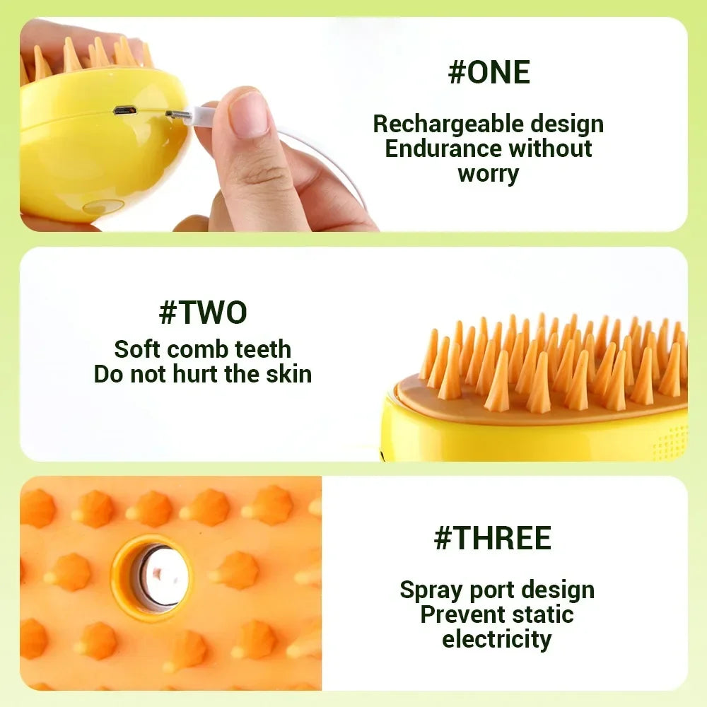 Cat dog steam brush electric light green spray function detail