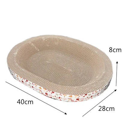 Oval Cardboard Cat Scratcher & Cozy Nest