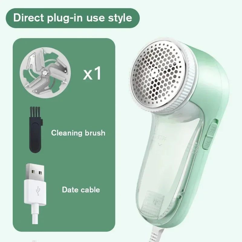 Electric pet hair remover clothes green heads front view