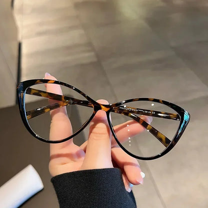 Cat eye anti radiation glasses replaceable lens all colors flat lay