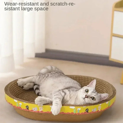 Oval Cardboard Cat Scratcher & Cozy Nest