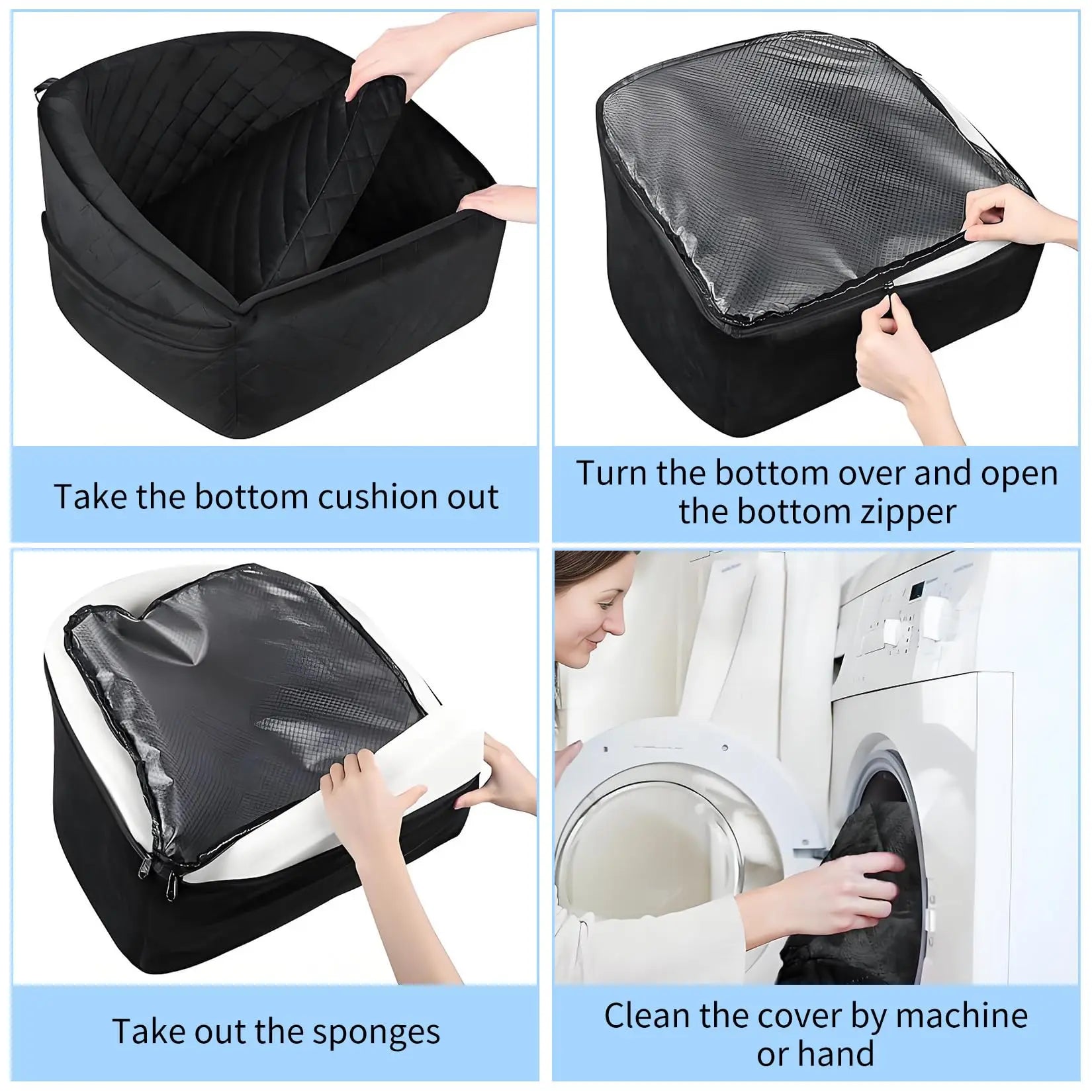 Dog booster car seat installed in car back seat full view