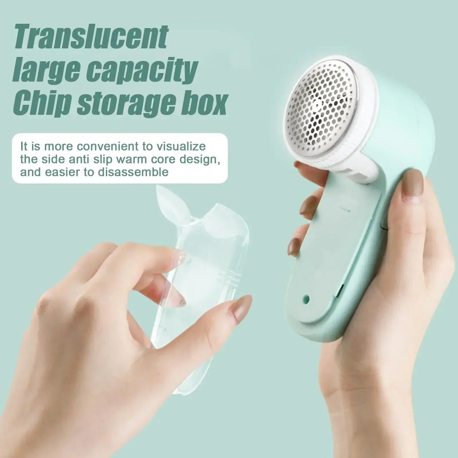 Electric pet hair remover clothes green heads front view