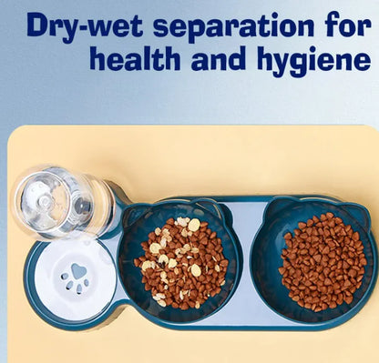 3-in-1 Tilted Cat Bowl Set