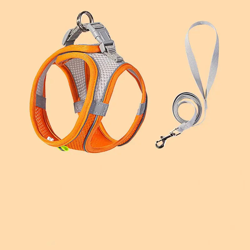 Cat harness and leash escape proof all sizes green gray flat lay
