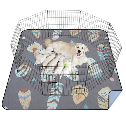 Washable puppy pads waterproof reusable 31x36 2 pack flat lay