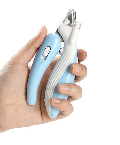 Pet nail clippers LED electric blue LED all colors flat lay