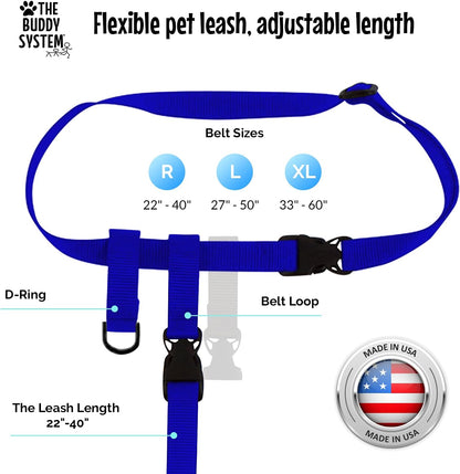 Hands free dog leash for running quick release buckle close up