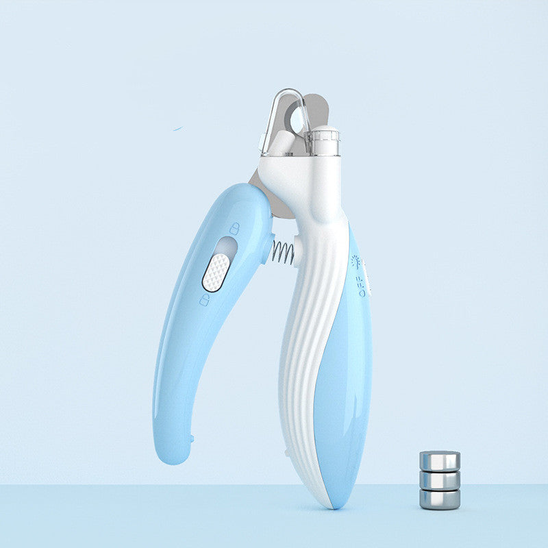 Pet nail clippers LED electric blue LED all colors flat lay