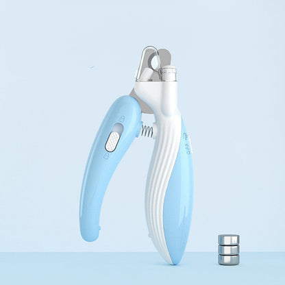 Pet nail clippers LED electric blue LED all colors flat lay