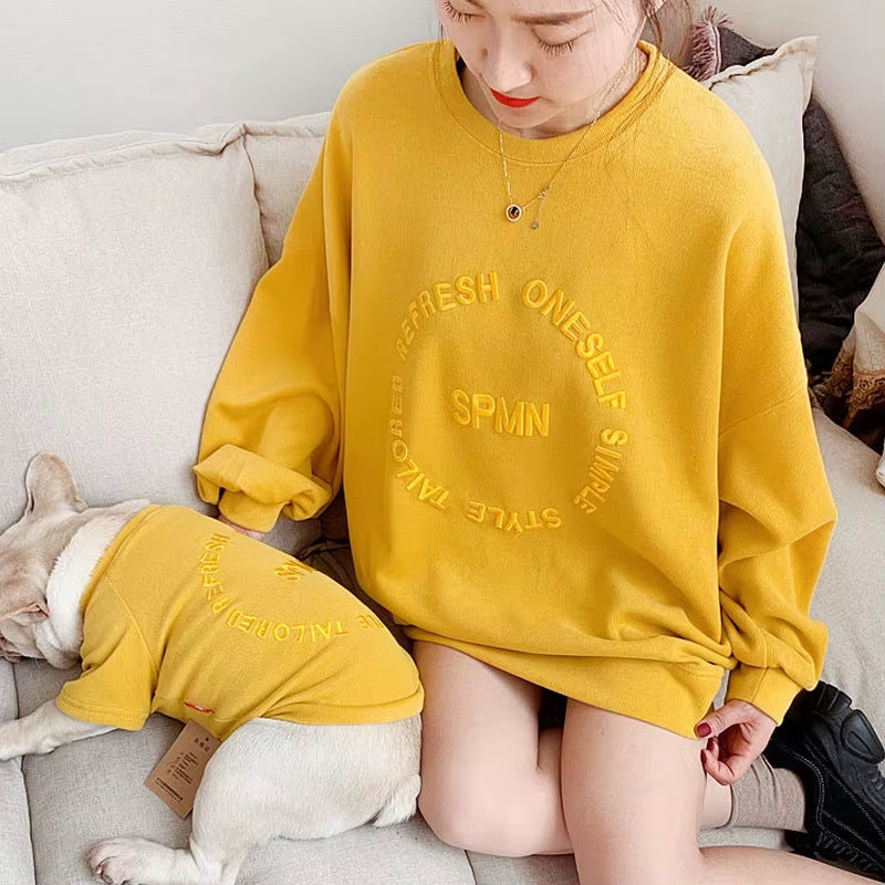 2025 Embroidered Letter Sweatshirt for Puppy Cat and Mommy Pet Clothing Parent Mother and Dog Outfits Matching Dog Owner Sweater
