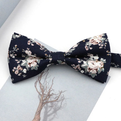 Family matching bow tie set sizes for kids adults and pets flat lay
