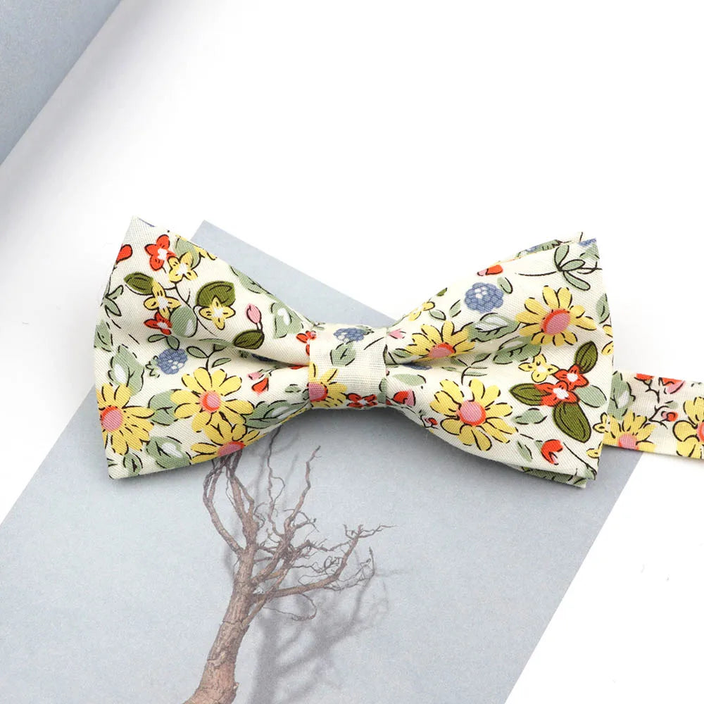 Family matching bow tie set sizes for kids adults and pets flat lay