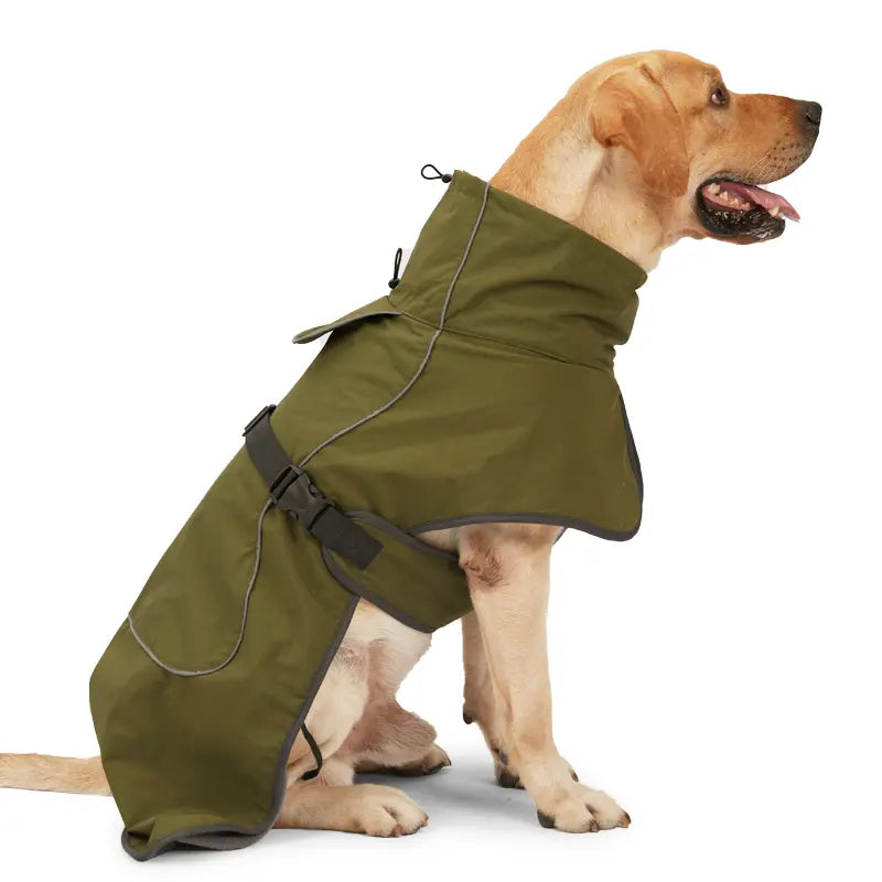 Winter reflective dog coat large breed full body fit view