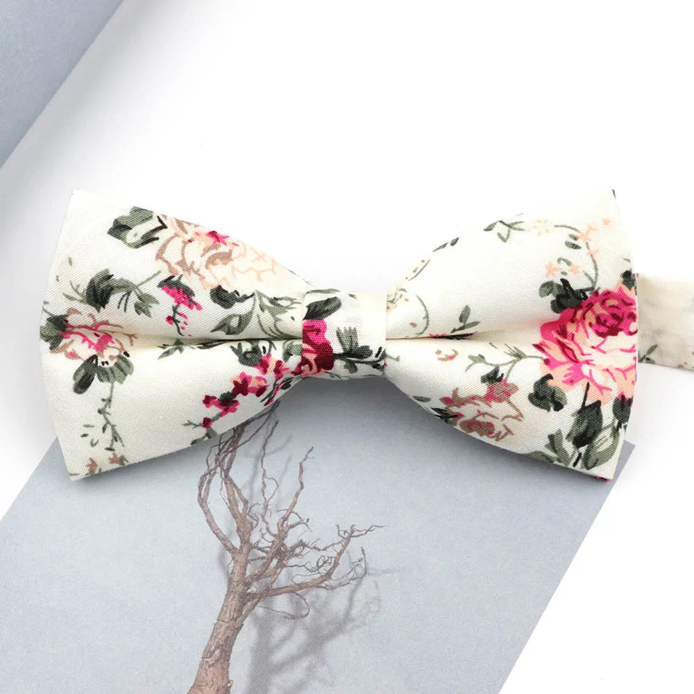 Family matching bow tie set sizes for kids adults and pets flat lay