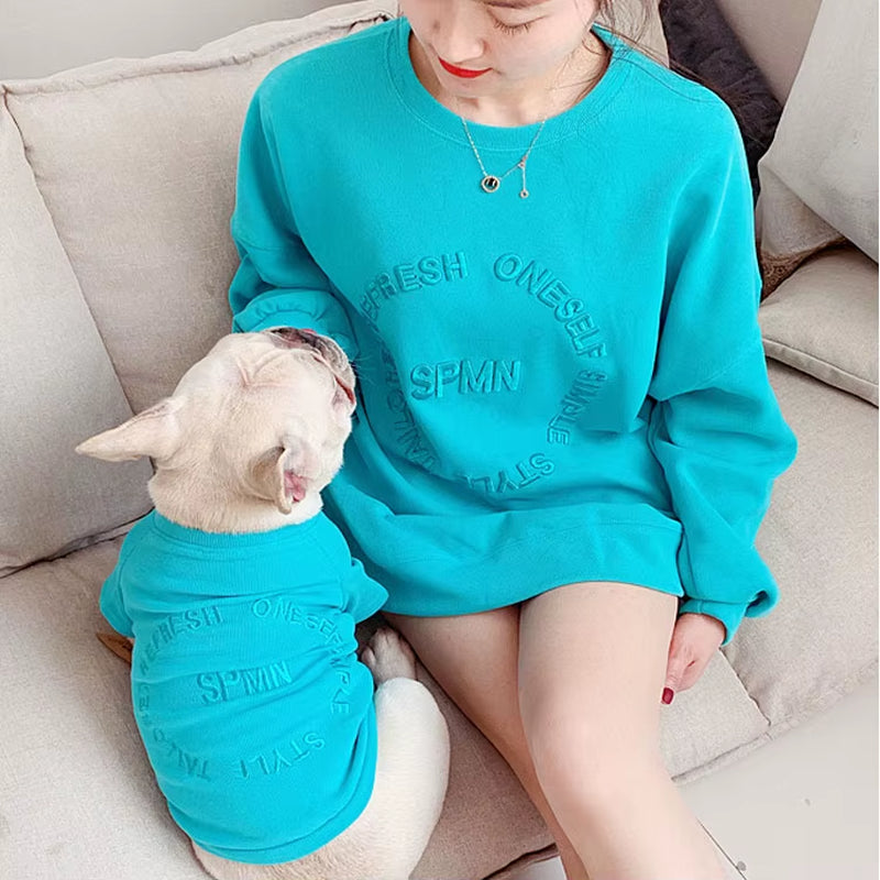 2025 Embroidered Letter Sweatshirt for Puppy Cat and Mommy Pet Clothing Parent Mother and Dog Outfits Matching Dog Owner Sweater