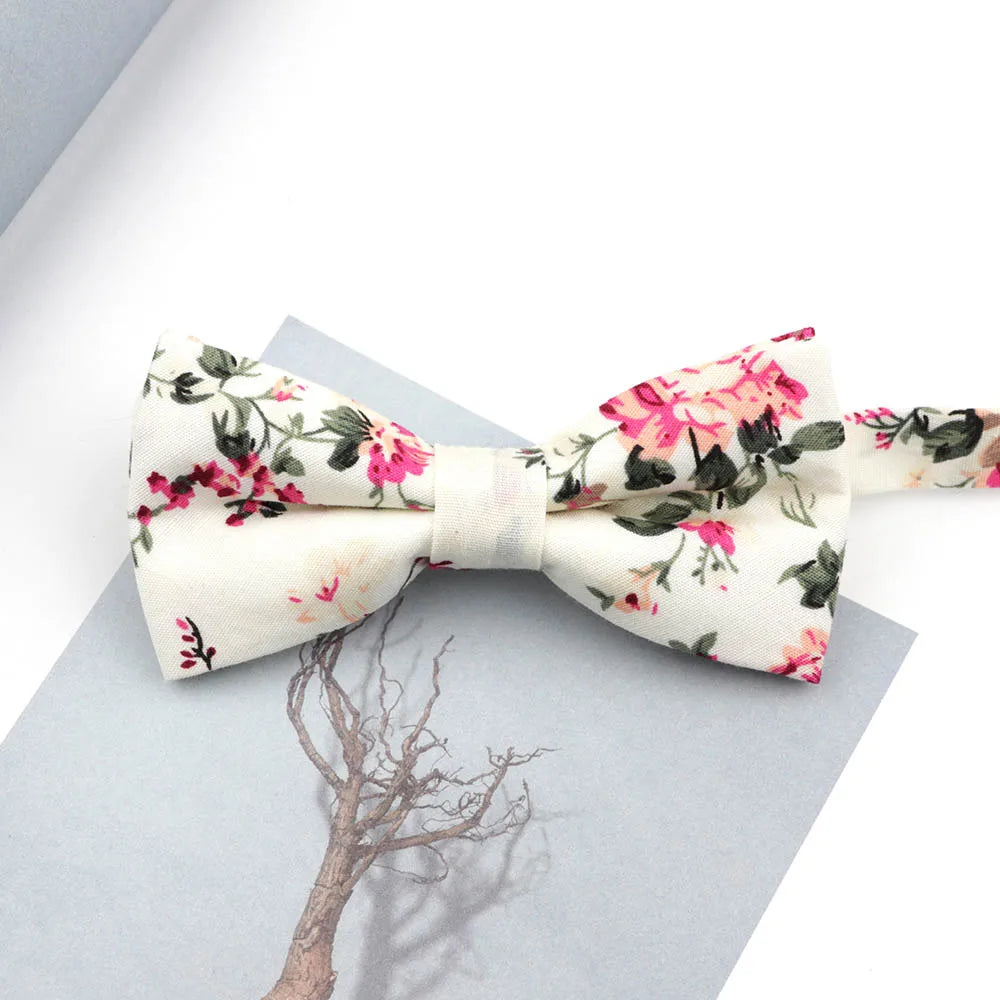 Family matching bow tie set sizes for kids adults and pets flat lay