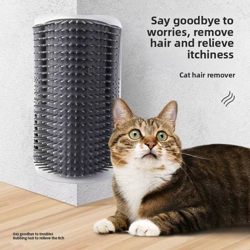 Cat corner self grooming brush gray and black both colors together