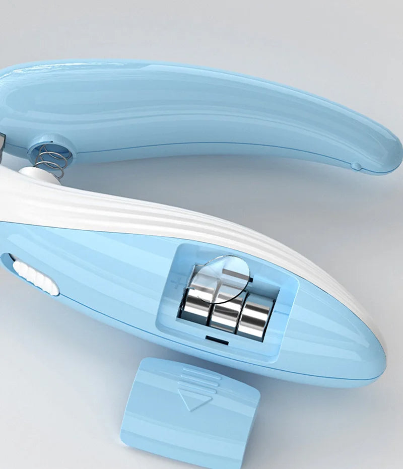 Pet nail clippers LED electric blue LED all colors flat lay