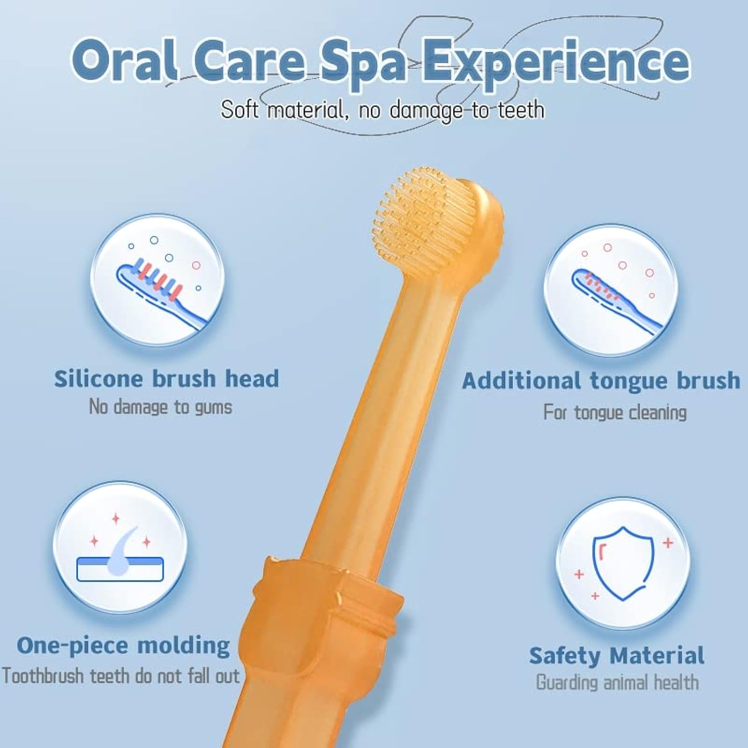Silicone pet toothbrush set food grade silicone bristles view