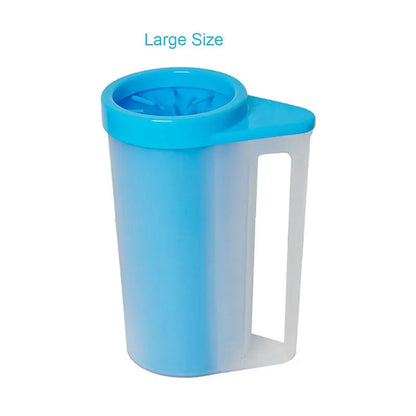Dog foot washing cup blue color full product side angle view
