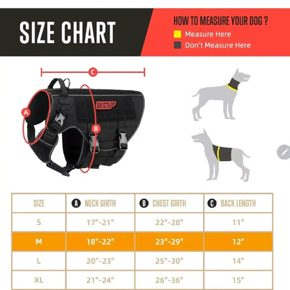 Tactical dog harness no pull reflective strip close up view