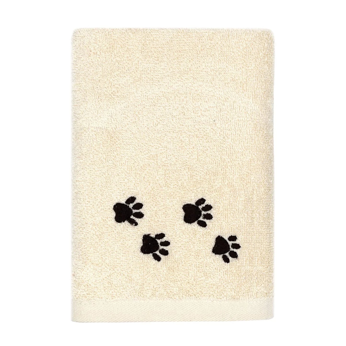 Soft absorbent dog towel used after bath drying small dog