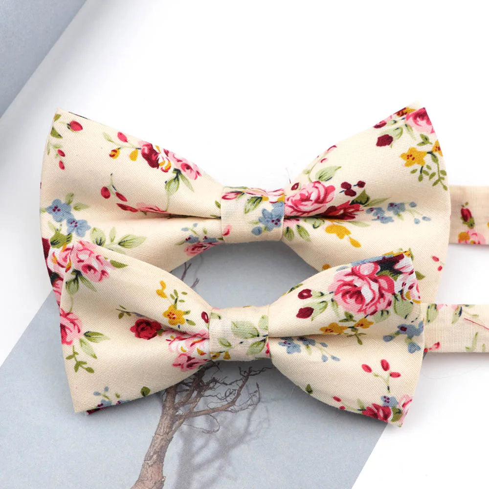 Family matching bow tie set sizes for kids adults and pets flat lay