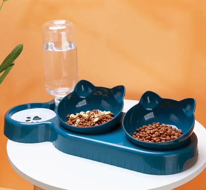 3-in-1 Tilted Cat Bowl Set