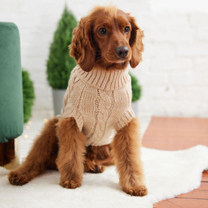 Cozy Canine Turtleneck - GF Pet Oatmeal Chalet Sweater